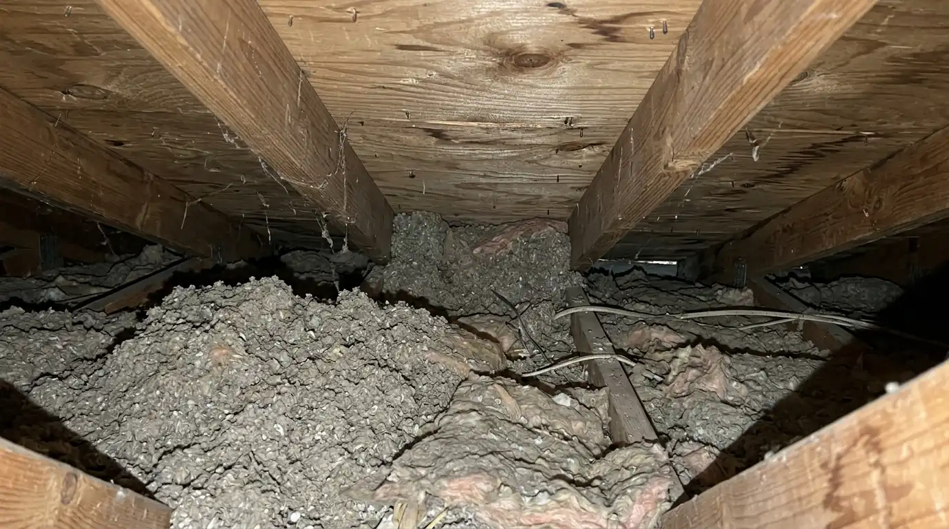 Insulation blocking the soffit vents at the eaves