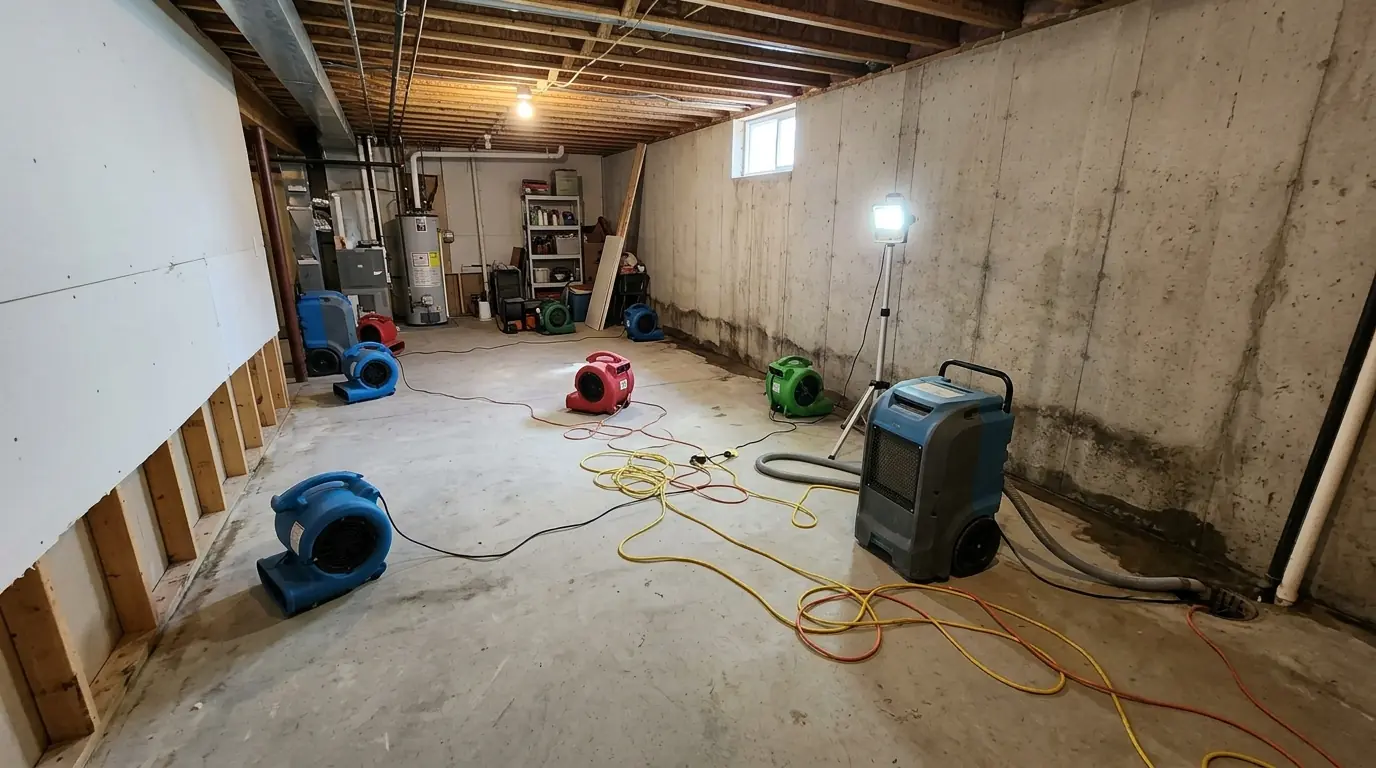 Drying a Salt Lake County basement after seepage