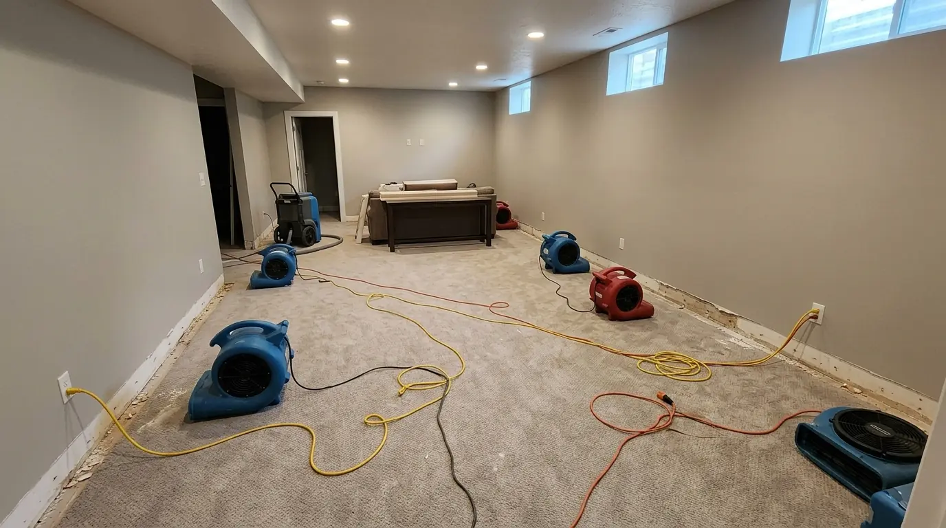 Drying a finished basement after spring seepage