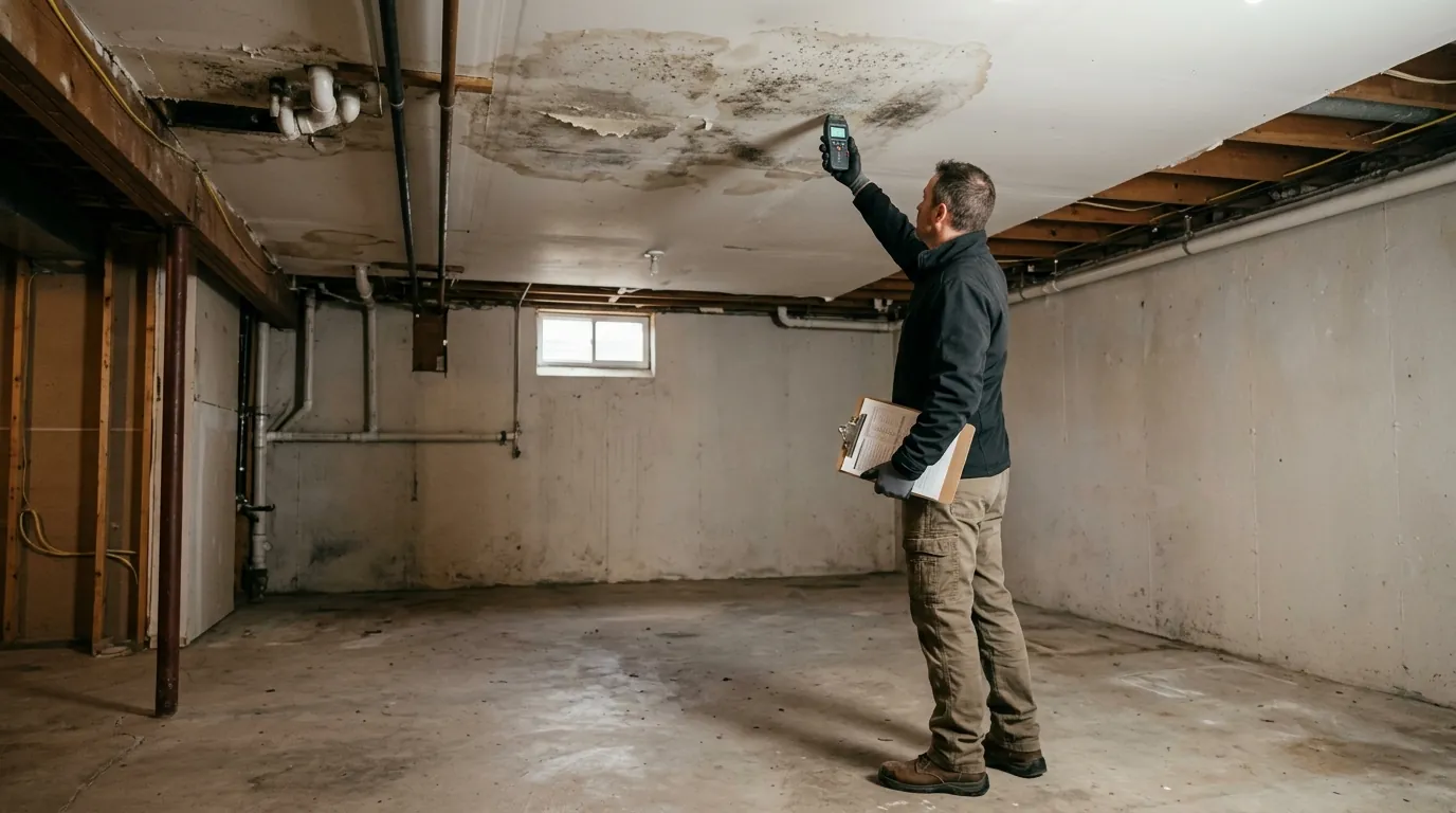 Mold inspection in an empty house for sale