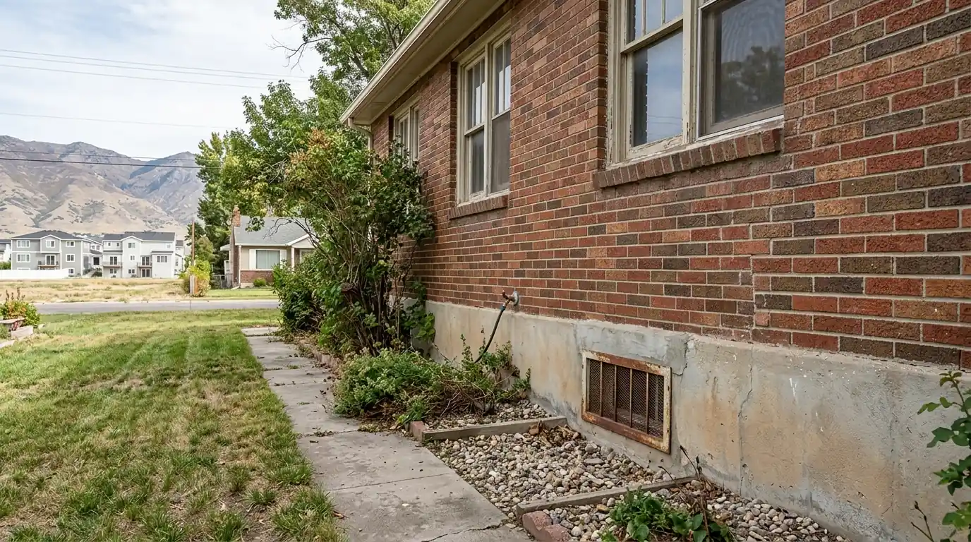 An older Spanish Fork home with a crawl space vent