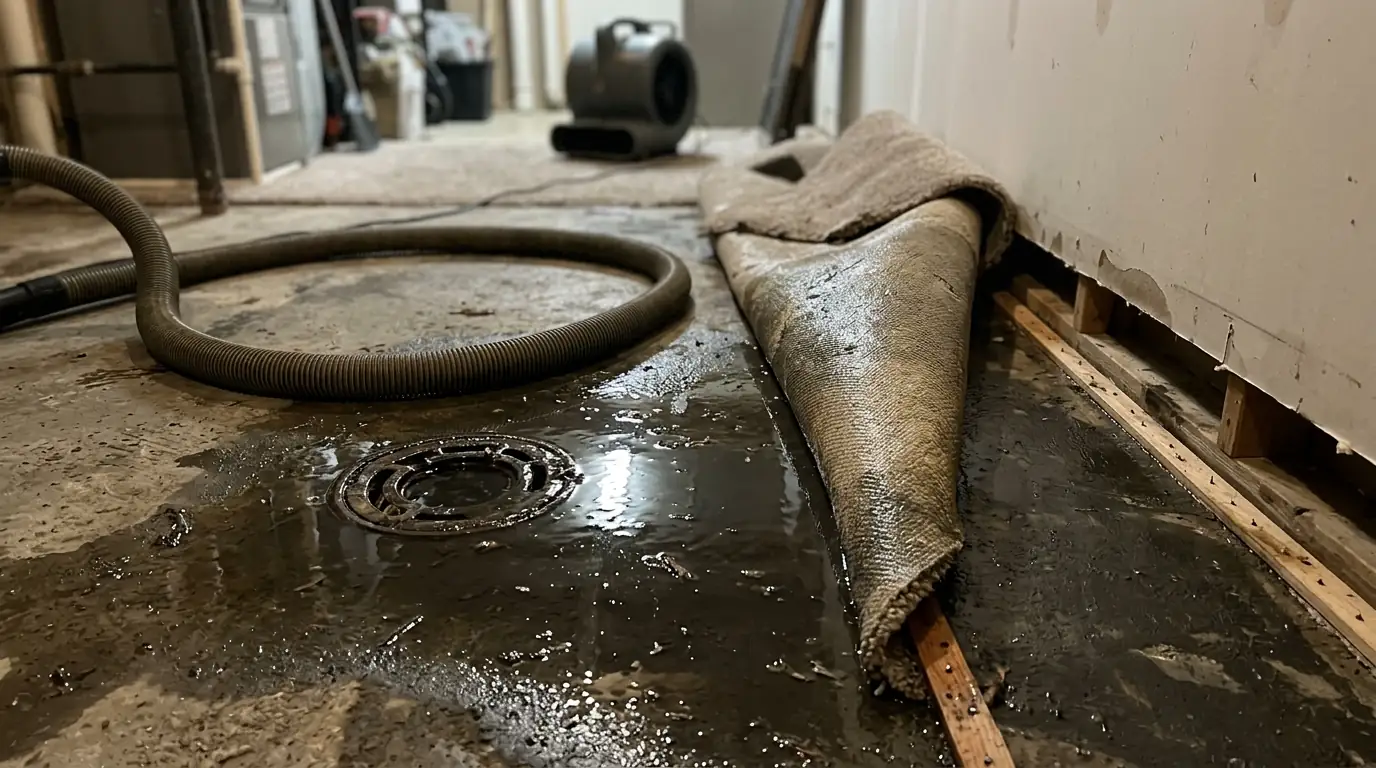 Removing standing water in a flooded basement
