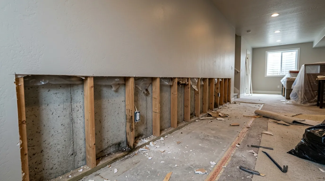 An owner-finished Eagle Mountain basement opened at the base