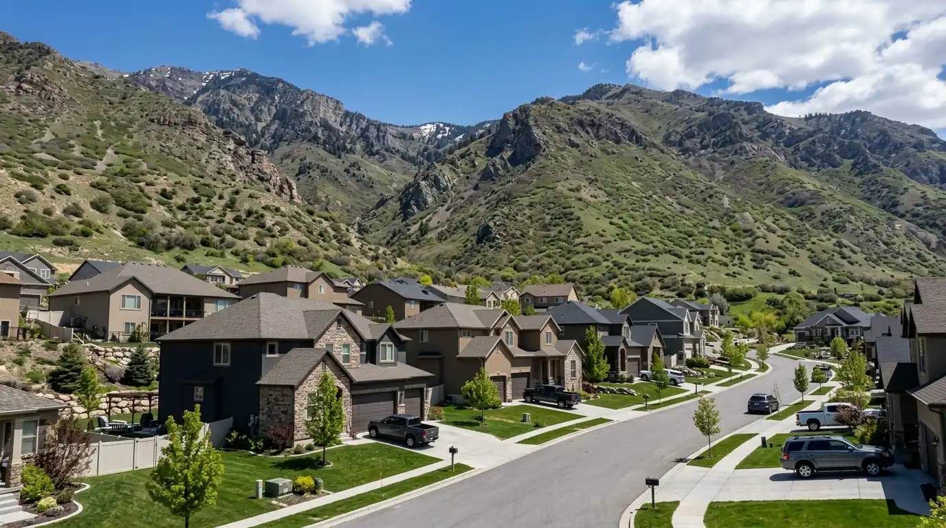 A Davis County neighborhood below the foothills