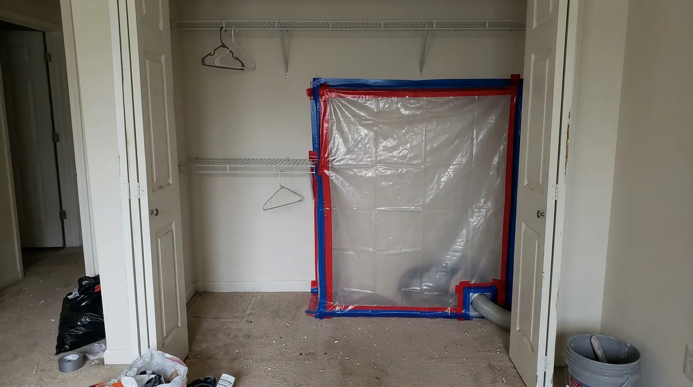 Closet containment in an occupied apartment