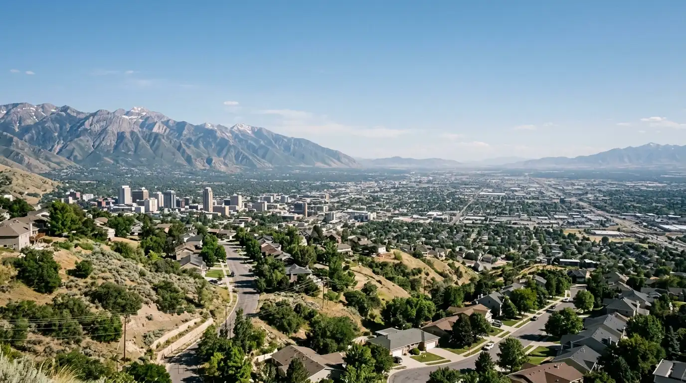 The Salt Lake Valley and Wasatch Front from the north